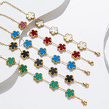 Four Leaf Clover Pendant Bracelet Set