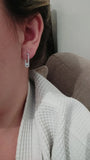 Geometric Stud Earrings Silver Cubic Zircon Women's Jewelry