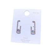 Geometric Stud Earrings Silver Cubic Zircon Women's Jewelry