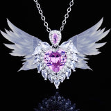 Lab Sapphire Stone Angel Wings Necklace Choker for Women