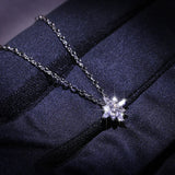 925 Sterling Silver Necklace with Zircon Snowflake Pendant