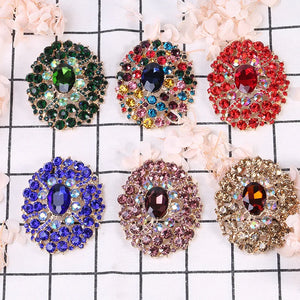 Crystal Rhinestone Glass Brooch for High-end Clothing Accessories