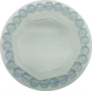 8mm Jade Round Beads Elastic Bracelet 7.5 Inch Women's Charm Jewelry
