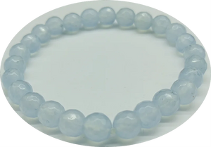 8mm Jade Round Beads Elastic Bracelet 7.5 Inch Women's Charm Jewelry