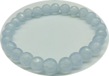 8mm Jade Round Beads Elastic Bracelet 7.5 Inch Women's Charm Jewelry