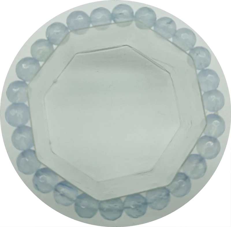 8mm Jade Round Beads Elastic Bracelet 7.5 Inch Women's Charm Jewelry