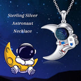 Lovely Fairy Tale Astronaut Necklace Moon Star Sky Pendant Gift
