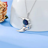 Lovely Fairy Tale Astronaut Necklace Moon Star Sky Pendant Gift