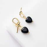 Heart Ears Real s925 Sterling Silver Zircon Studs