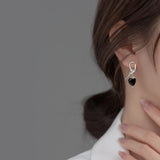 Heart Ears Real s925 Sterling Silver Zircon Studs