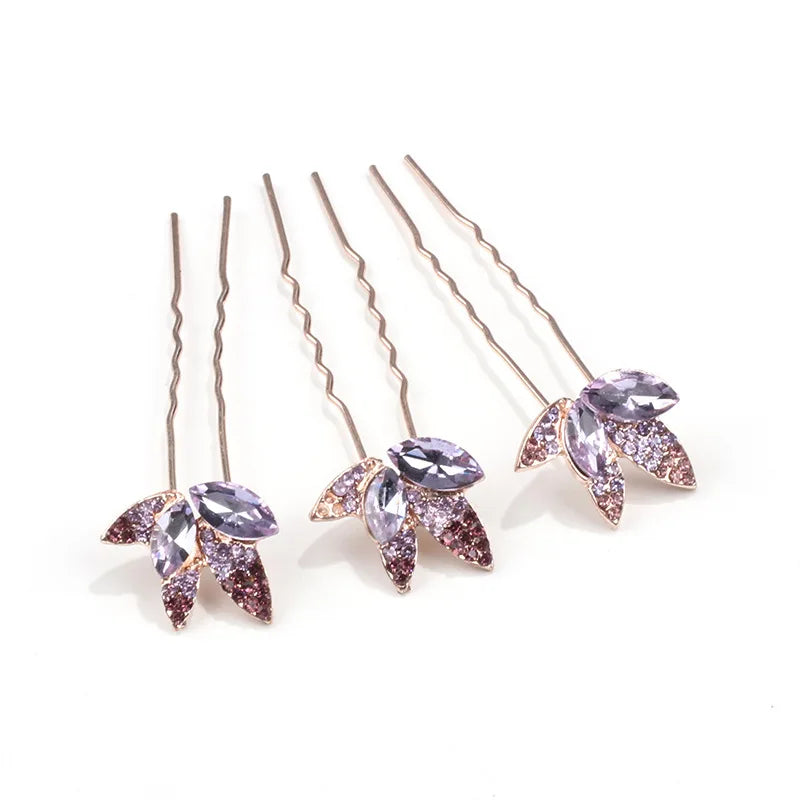 Sparkling Crystal Hairpin Headwear for Bridal Wedding