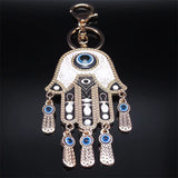 Evil Eye Hamsa Hand Keychain with Tassel