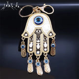 Evil Eye Hamsa Hand Keychain with Tassel