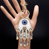 Evil Eye Hamsa Hand Keychain with Tassel