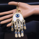 Evil Eye Hamsa Hand Keychain with Tassel