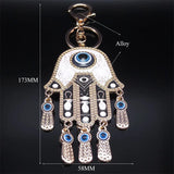 Evil Eye Hamsa Hand Keychain with Tassel
