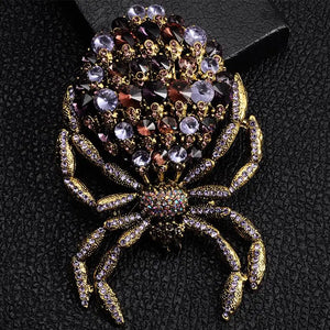 Amethyst Zircon Spider Brooch Fun Pin