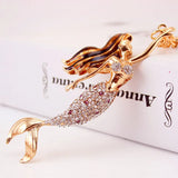 Mermaid Sea-maid Key Chains Rings Holder Enamel Crystal Purse Bag Buckle Pendant