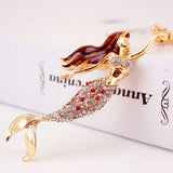 Mermaid Sea-maid Key Chains Rings Holder Enamel Crystal Purse Bag Buckle Pendant