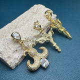Metal Zircon Octopus Wing Pendant for Women Jewelry Making