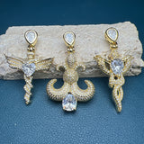 Metal Zircon Octopus Wing Pendant for Women Jewelry Making