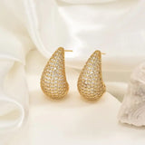 Teardrop Earring Dupes Hollow Chunky Hoop Earrings for Women