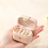 Mini Ring Box Portable Earrings Box PU Leather Jewelry Storage Box
