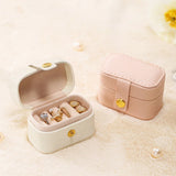 Mini Ring Box Portable Earrings Box PU Leather Jewelry Storage Box