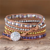 Mixed Stones 5 Layered Leather Wrap Bracelets Antique Bohemia Jewelry