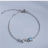 Moonstone Star Moon Bracelet 925 Sterling Silver Chain Women Jewelry