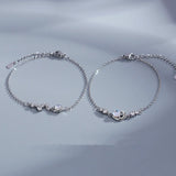 Moonstone Star Moon Bracelet 925 Sterling Silver Chain Women Jewelry