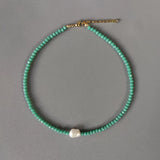 Crystal Beads Beaded Necklace Pearl Pendant Multiple Colors Choker