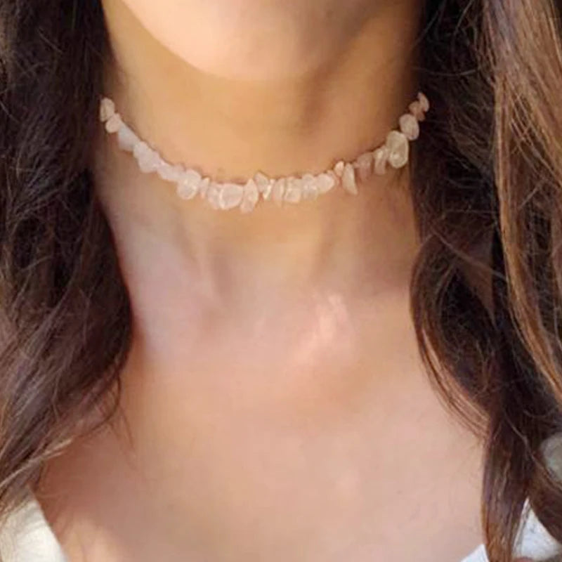 Crystal Beads Beaded Necklace Pearl Pendant Multiple Colors Choker