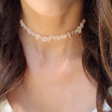 Crystal Beads Beaded Necklace Pearl Pendant Multiple Colors Choker