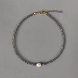 Crystal Beads Beaded Necklace Pearl Pendant Multiple Colors Choker