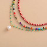 Multilayer Chokers Necklace Jaspers Crystal Statement Colorful Necklaces