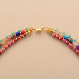 Multilayer Chokers Necklace Jaspers Crystal Statement Colorful Necklaces