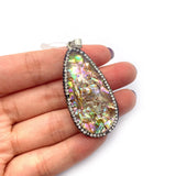Abalone Shell Pendant Rhinestone Charm DIY Jewelry Accessories
