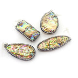 Abalone Shell Pendant Rhinestone Charm DIY Jewelry Accessories