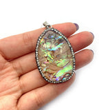 Abalone Shell Pendant Rhinestone Charm DIY Jewelry Accessories