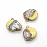 Freshwater Pearl Oil Drip Pendant 20-35mm Charm Jewelry DIY Necklace Earrings