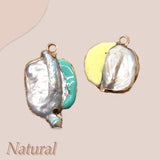 Freshwater Pearl Oil Drip Pendant 20-35mm Charm Jewelry DIY Necklace Earrings