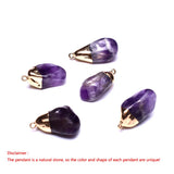 Natural Amethyst Pendant 18K Filled Chain Necklace Women Charm Choker Jewelry