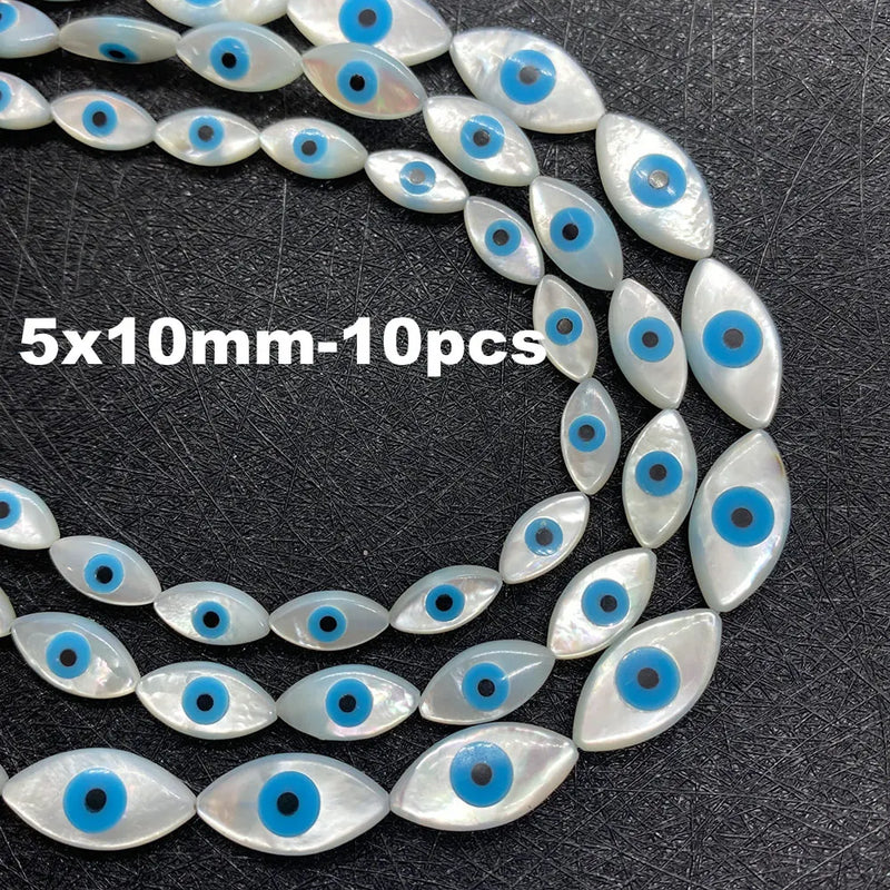 Natural Sea Shell Evil Eye Shell Beads for DIY Jewelry