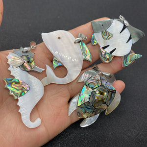 Shell Dolphin Seahorse Pendant 29-48mm Ocean Charm Jewelry Making DIY