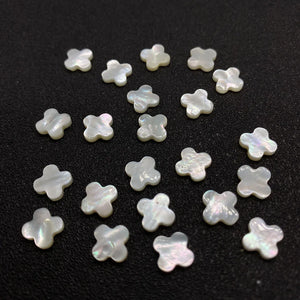 Natural Shell Four-leaf Flower Beads 8mm Charm Jewelry DIY
