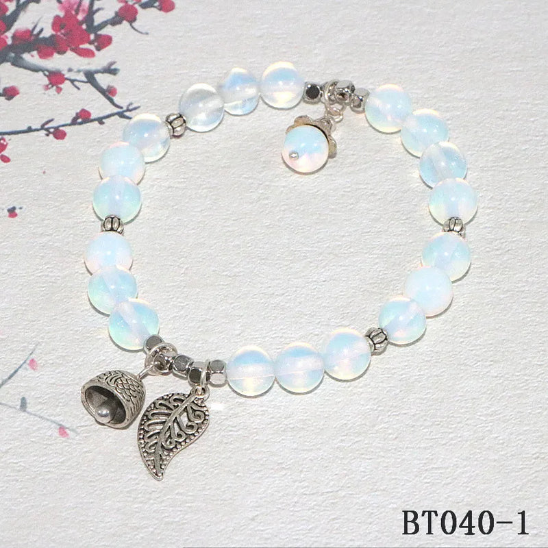 Natural Stone Bracelet Rhodolites Opal Topazs Alloy Pendant Woman Banquet
