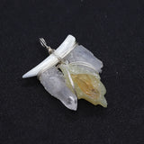 Citrine Leaf Pendant 33-50mm Charm DIY Necklace Earrings Accessories