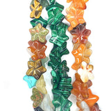 Natural Stone Flower Agate Beads 15x15mm Charm Crystal Malachite