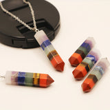 Colorful Crystal Semi Gem Necklace Unisex Jewelry